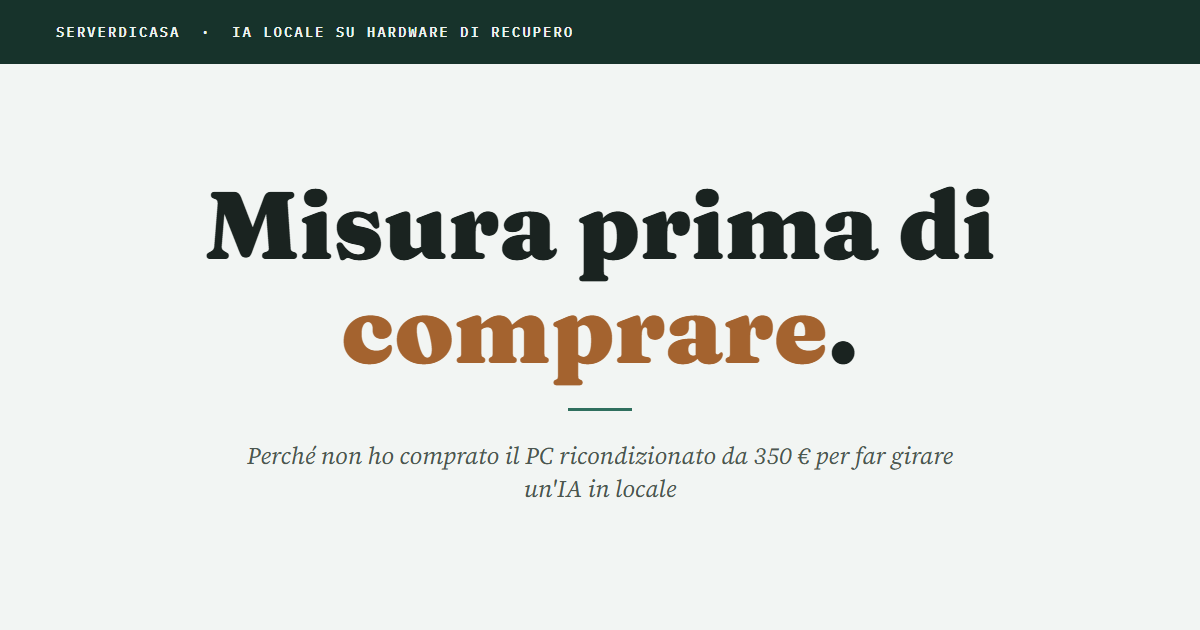 Ho deciso: perché non ho comprato il PC ricondizionato